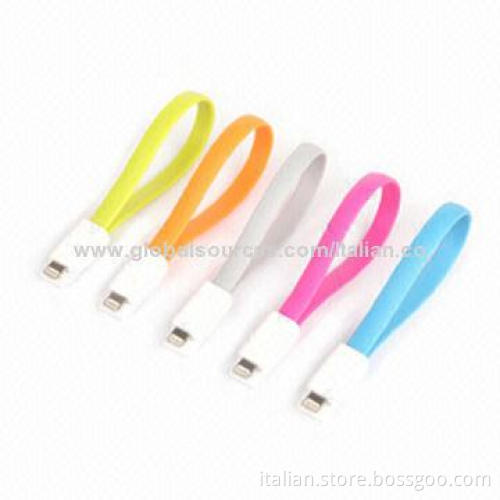 Colorful Flat Data Sync Charging Cables for iPhone 5 with Magnet Design